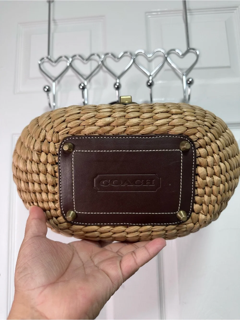 Coach woven straw